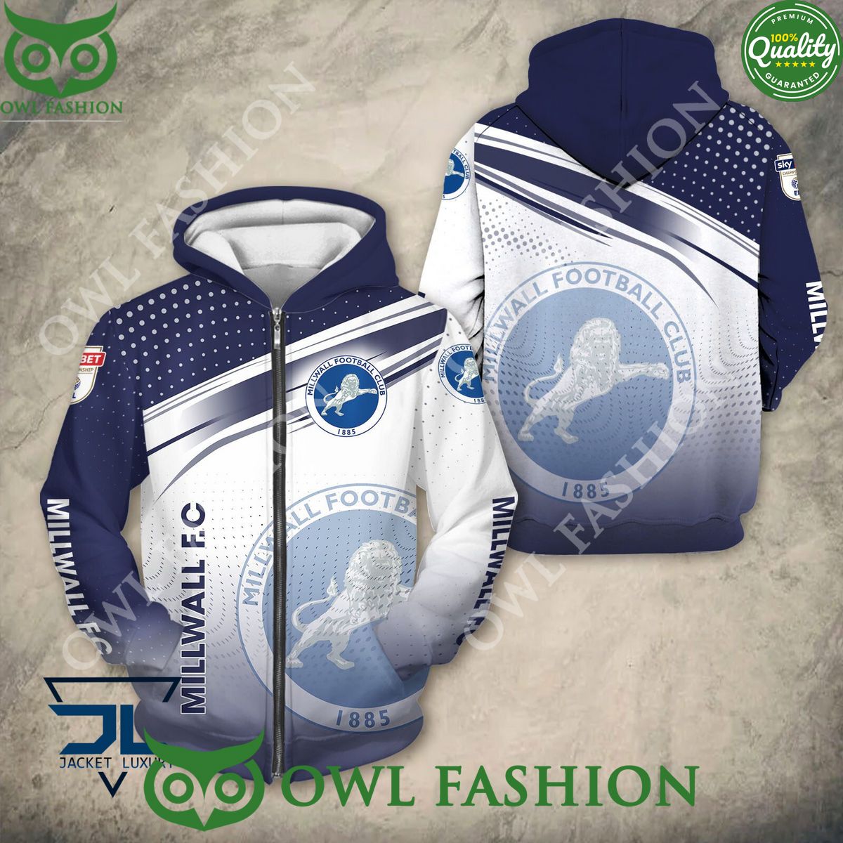 Millwall F.C Logo New Design 2024 3D - Adult & Kids T-Shirts, Sweatshirts & Hoodies apparel design preview 1