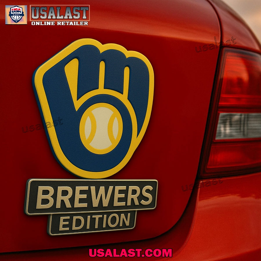 Milwaukee Brewers Car Emblem Custom 3D Badge - Adult & Kids T-Shirts, Sweatshirts & Hoodies apparel design preview 1