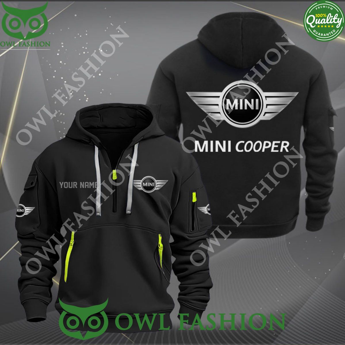 Mini Cooper Personalized 2d half zipper - Adult & Kids T-Shirts, Sweatshirts & Hoodies apparel design preview 1