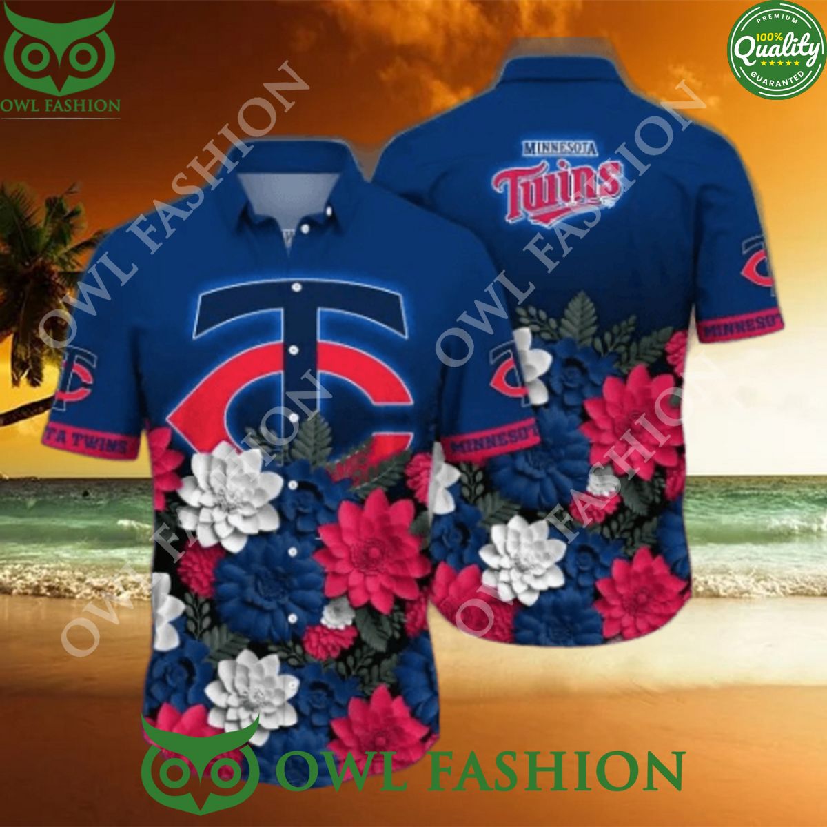 Minnesota Twins MLB Flower Fangift Hawaiian - Adult & Kids T-Shirts, Sweatshirts & Hoodies apparel design preview 1