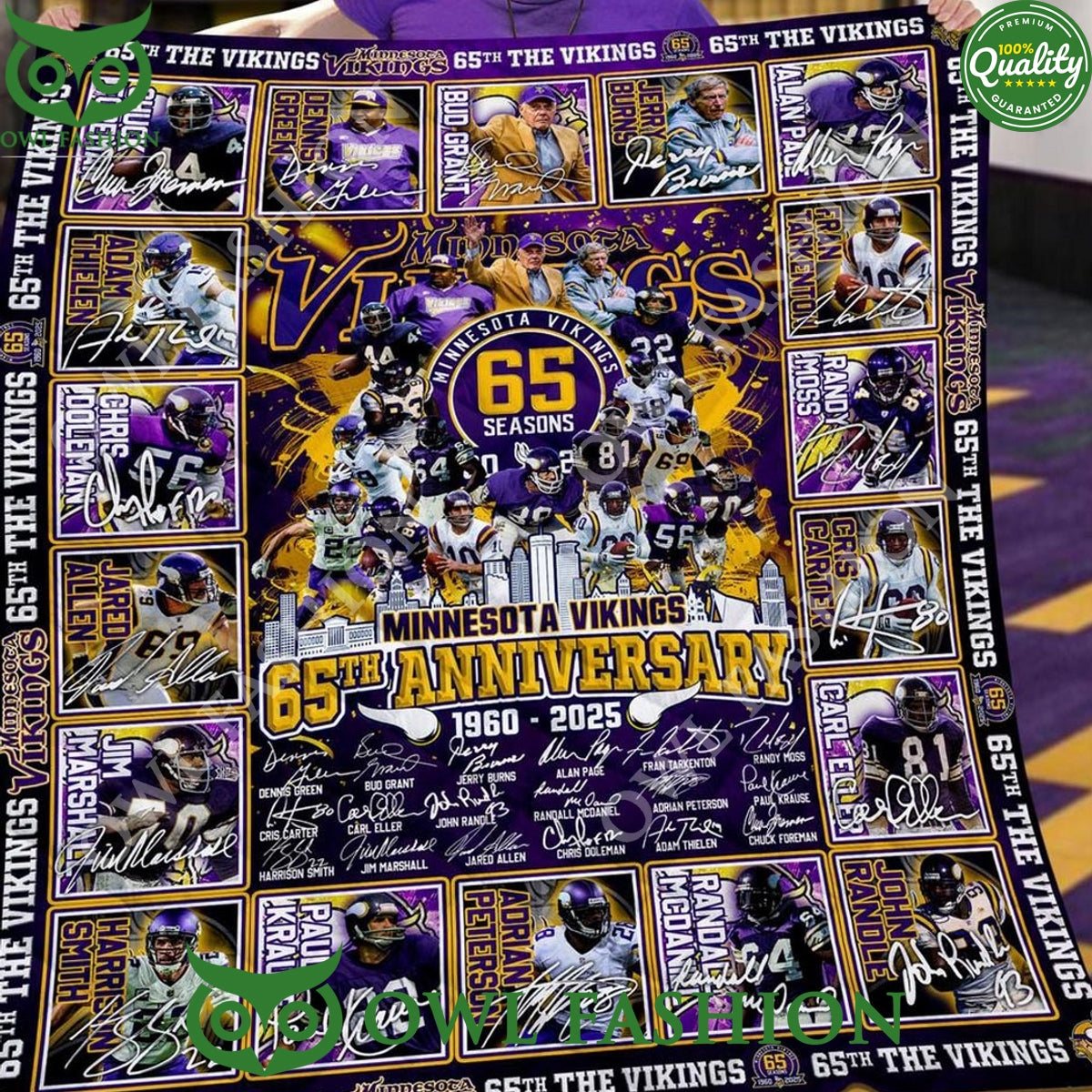 Minnesota Vikings 65 Seasons 65th Anniversary - Adult & Kids T-Shirts, Sweatshirts & Hoodies apparel design preview 1
