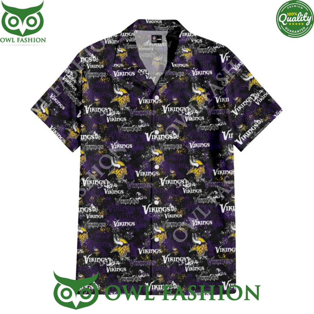 Minnesota Vikings Norse Legend Purple Hawaiian - Adult & Kids T-Shirts, Sweatshirts & Hoodies apparel design preview 1