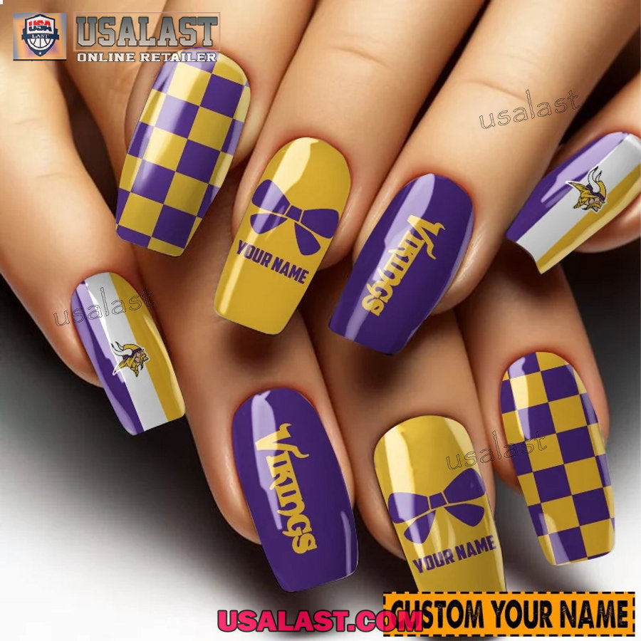 Minnesota Vikings Women Custom Nails Set - Adult & Kids T-Shirts, Sweatshirts & Hoodies apparel design preview 1
