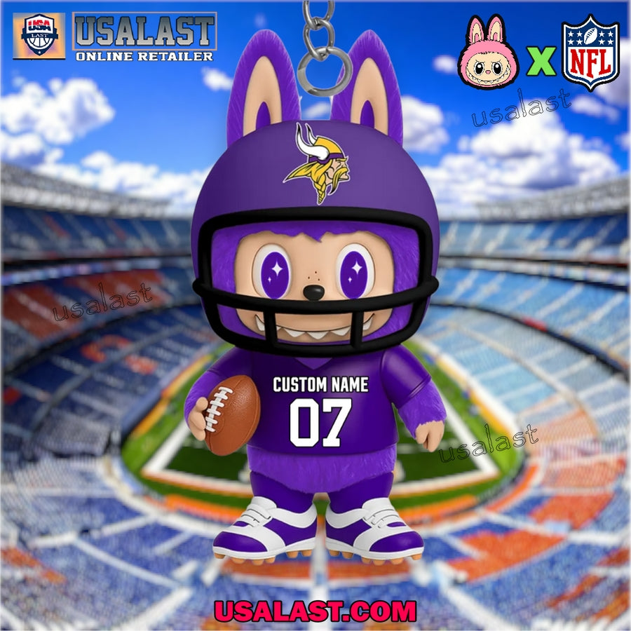 Minnesota Vikings x Labubu Monster Custom Acrylic - Adult & Kids T-Shirts, Sweatshirts & Hoodies apparel design preview 1