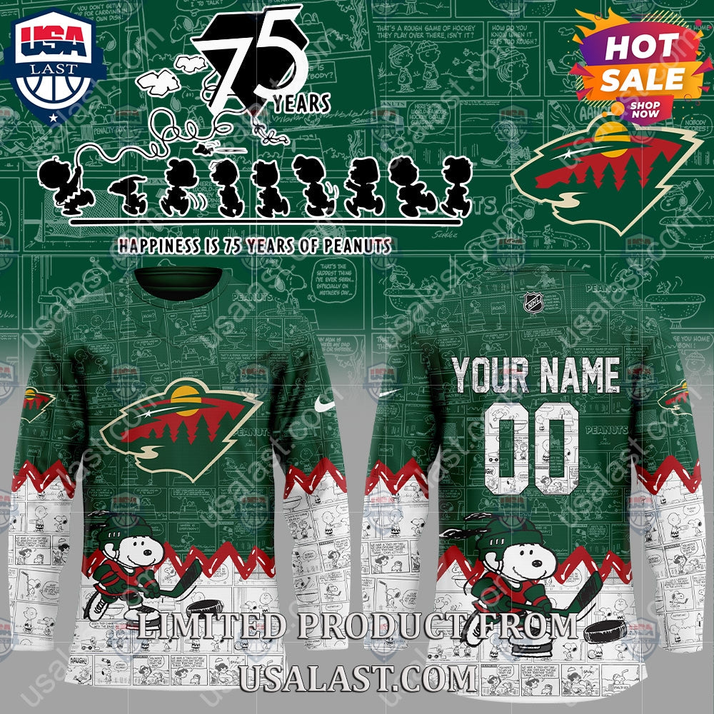 Minnesota Wild NHL Happiness Is 75th Anniversary of - Adult & Kids T-Shirts, Sweatshirts & Hoodies apparel design preview 1