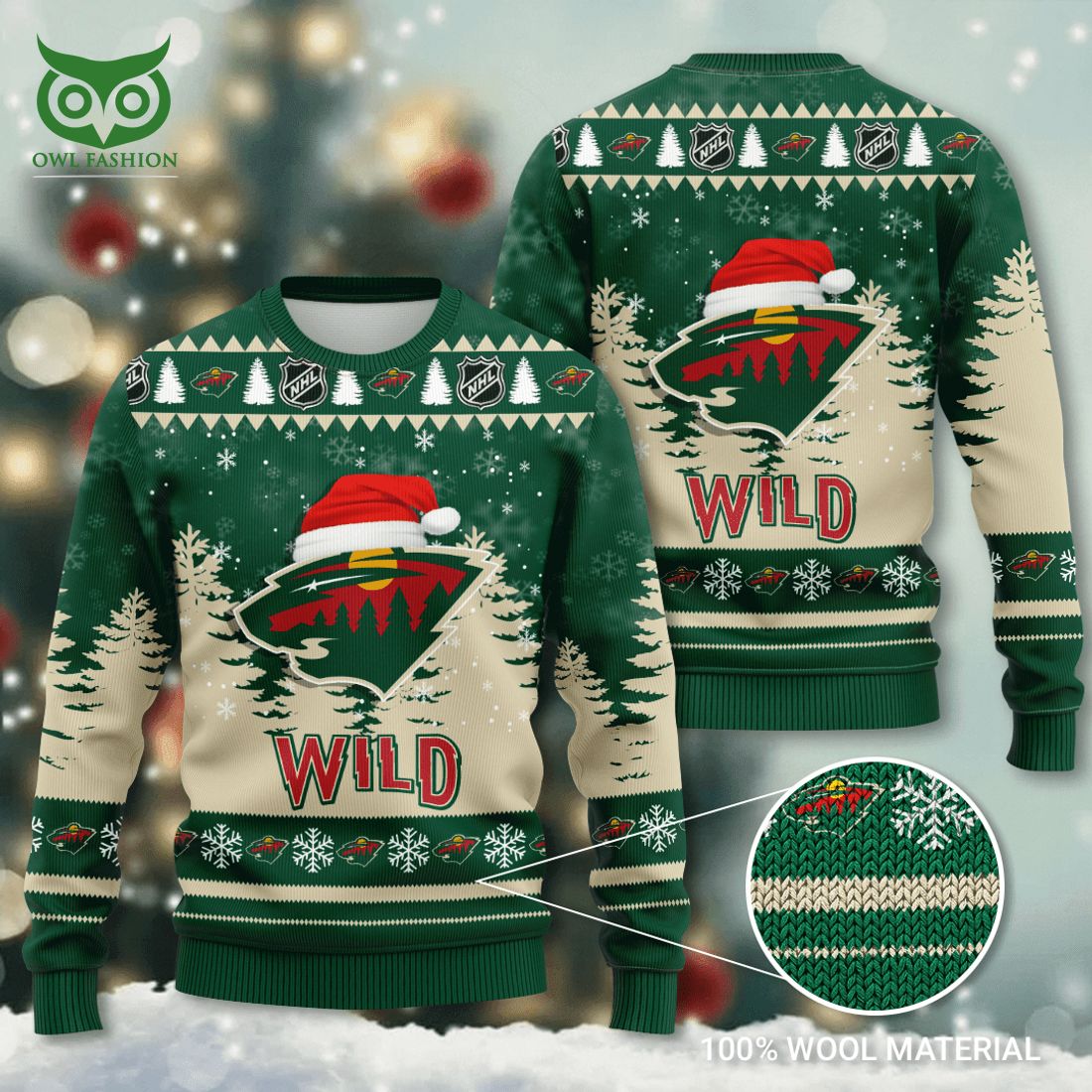 Minnesota Wild NHL Ice Hockey 3D Ugly Sweater - Adult & Kids T-Shirts, Sweatshirts & Hoodies apparel design preview 1