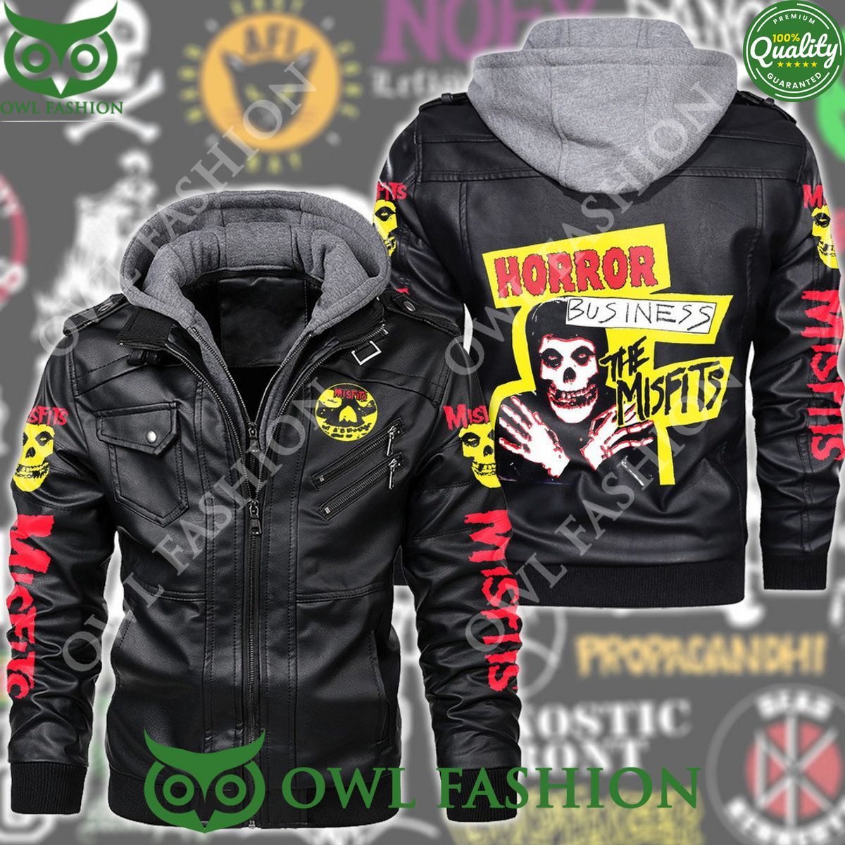 Misfits Horrow Business Leather Jacket AOP - Adult & Kids T-Shirts, Sweatshirts & Hoodies apparel design preview 1