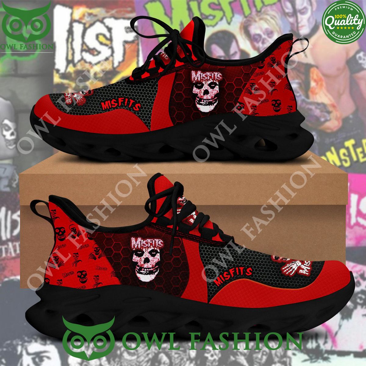 Misfits Rock Band Logo Red Max soul shoes Limited - Adult & Kids T-Shirts, Sweatshirts & Hoodies apparel design preview 1