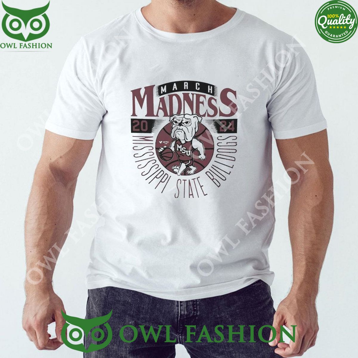 Mississippi State Bulldogs March Madness Mascot 2024 - Adult & Kids T-Shirts, Sweatshirts & Hoodies apparel design preview 1