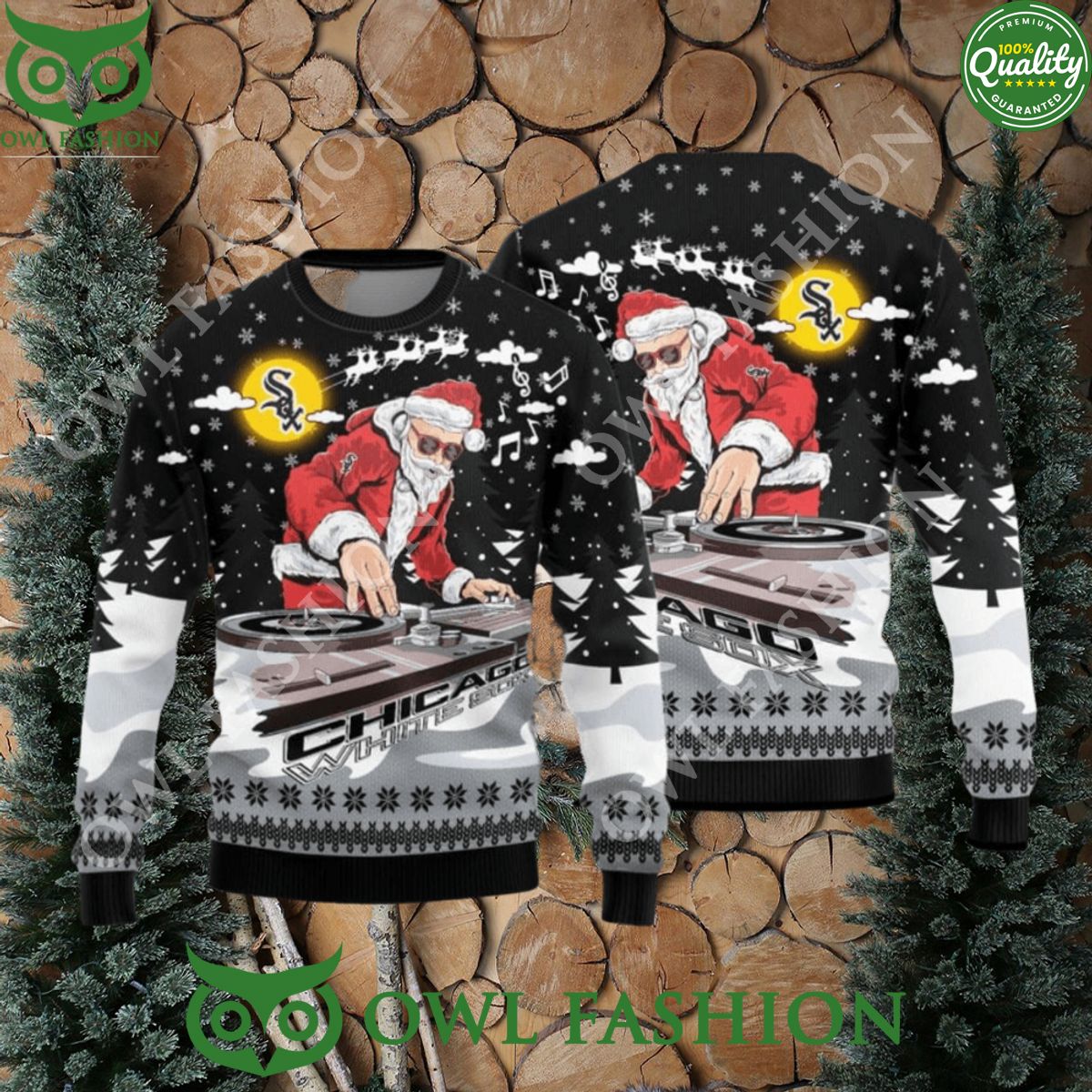 MLB Chicago White Sox Christmas Funny DJ Santa New - Adult & Kids T-Shirts, Sweatshirts & Hoodies apparel design preview 1