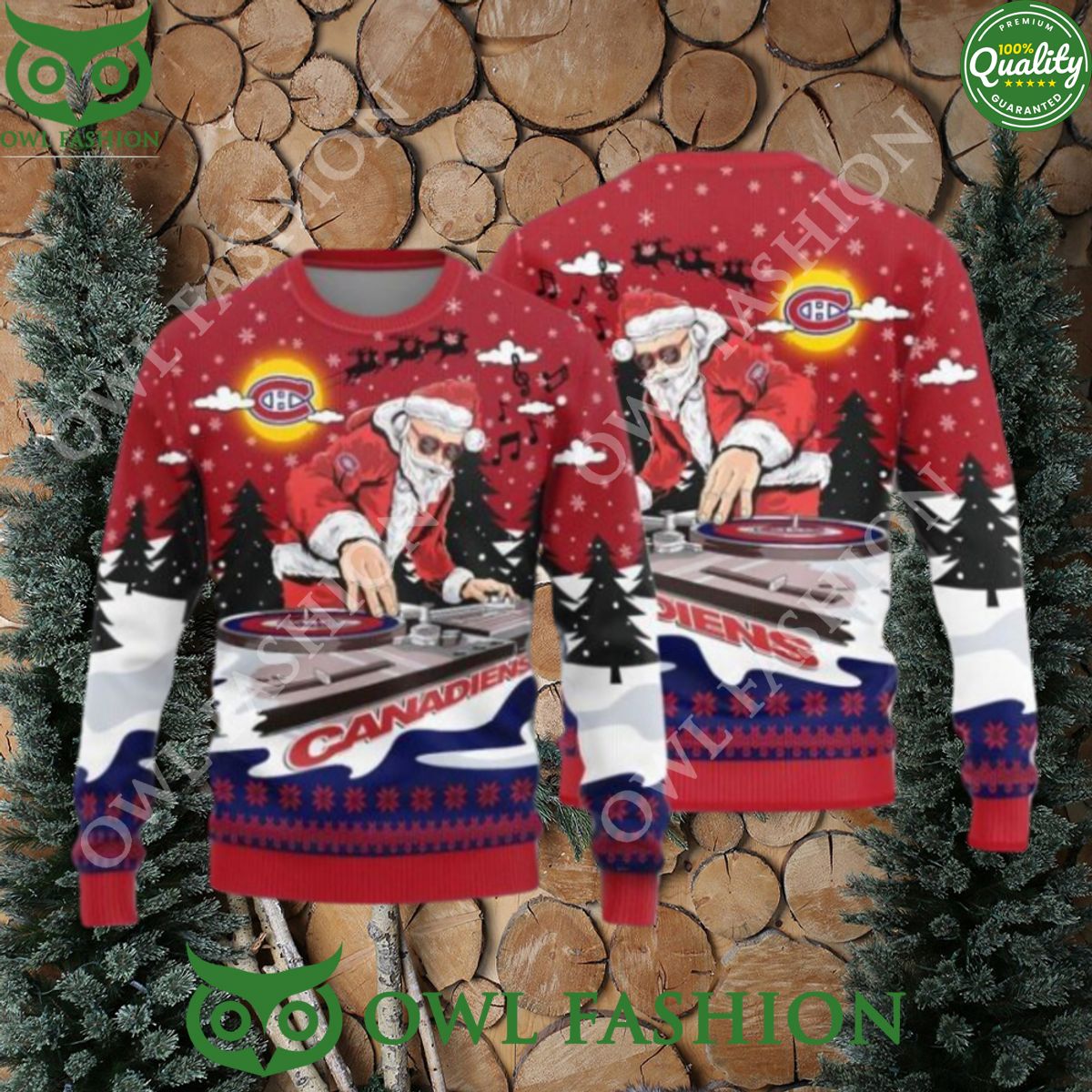 MLB Montreal Canadiens Christmas Funny DJ Santa New - Adult & Kids T-Shirts, Sweatshirts & Hoodies apparel design preview 1