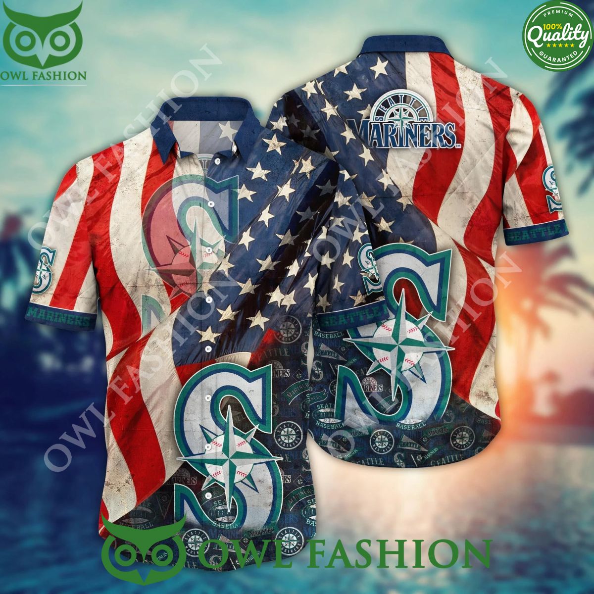 MLB Summer Seattle Mariners Hawaiian Limited - Adult & Kids T-Shirts, Sweatshirts & Hoodies apparel design preview 1