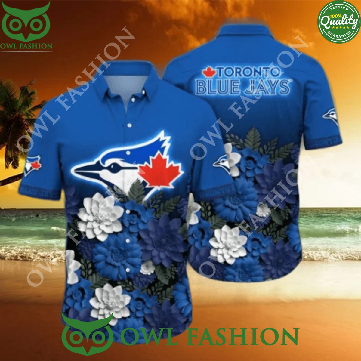 MLB Toronto Blue Jays Flower Summer Hawaiian - Adult & Kids T-Shirts, Sweatshirts & Hoodies apparel design preview 1