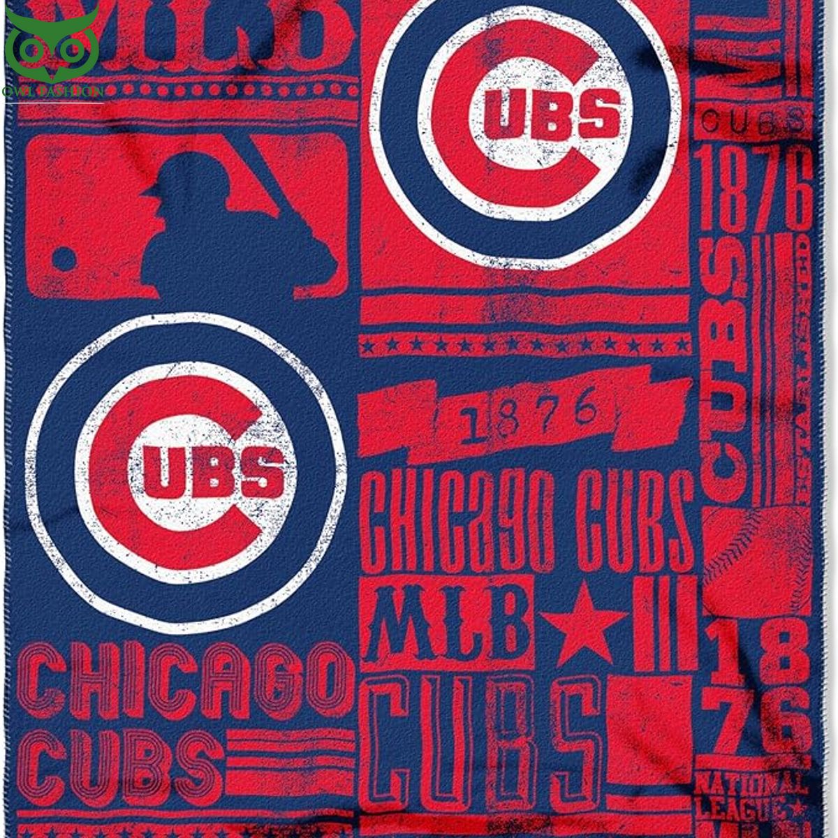 MLB UBS Chicago Cubs Fleece Throw Blanket - Adult & Kids T-Shirts, Sweatshirts & Hoodies apparel design preview 1