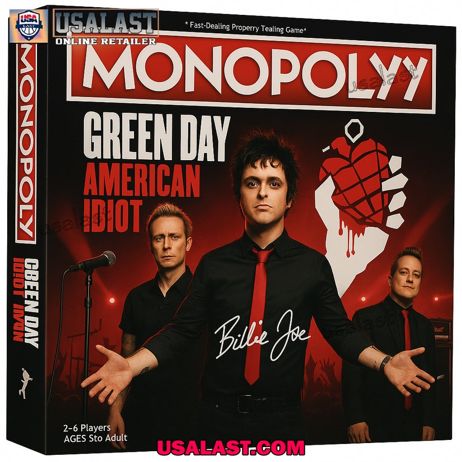 Monopoly Green Day American Idiot Game Board - Adult & Kids T-Shirts, Sweatshirts & Hoodies apparel design preview 1