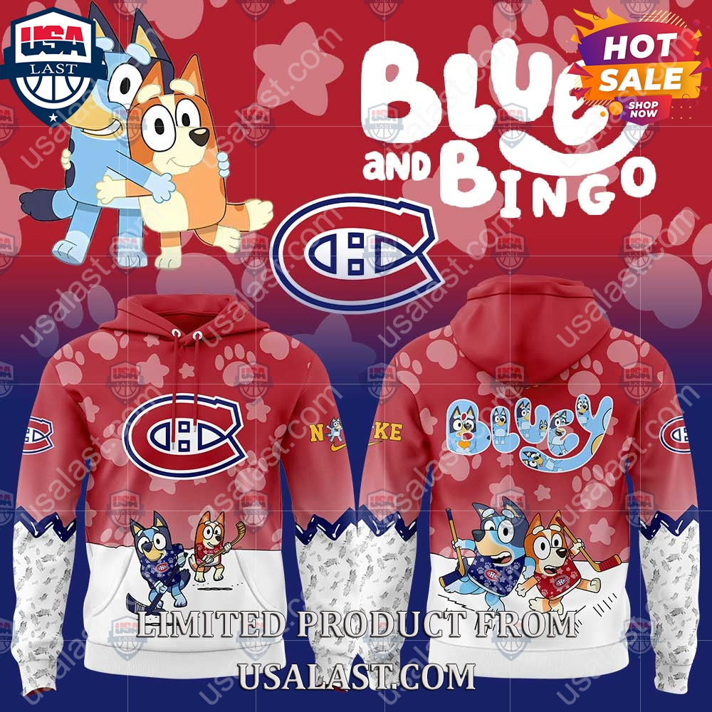 Montreal Canadiens NHL Bluey and Bingo - Adult & Kids T-Shirts, Sweatshirts & Hoodies apparel design preview 1