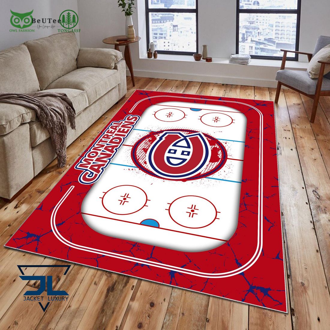 Montreal Canadiens NHL Hockey Team Carpet Rug - Adult & Kids T-Shirts, Sweatshirts & Hoodies apparel design preview 1