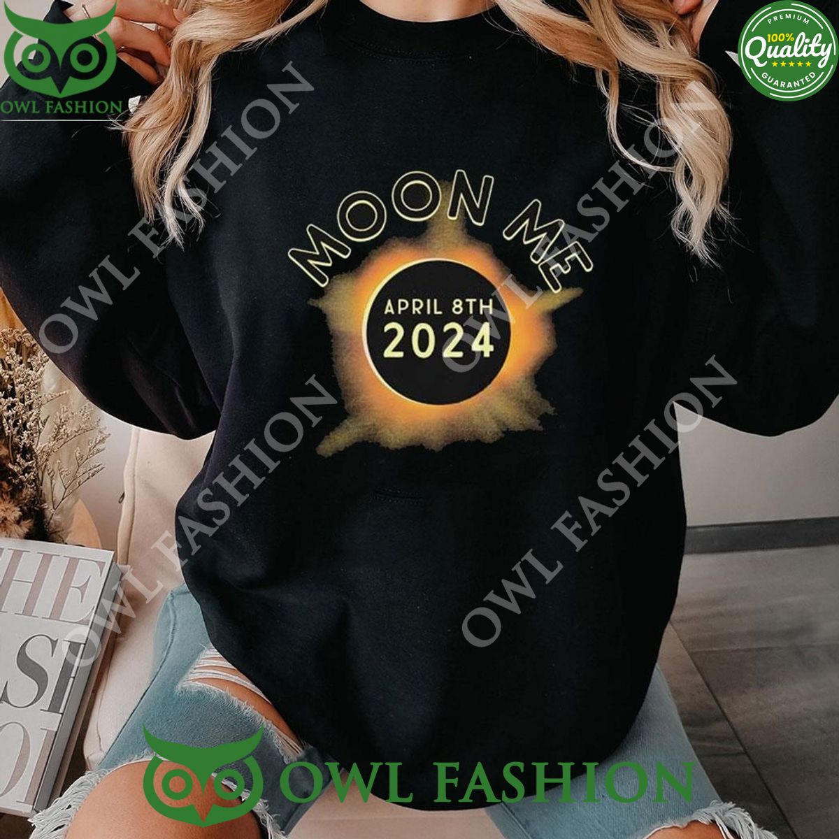 Moon Me April 8th Eclipse 2024 Ladies - Adult & Kids T-Shirts, Sweatshirts & Hoodies apparel design preview 1