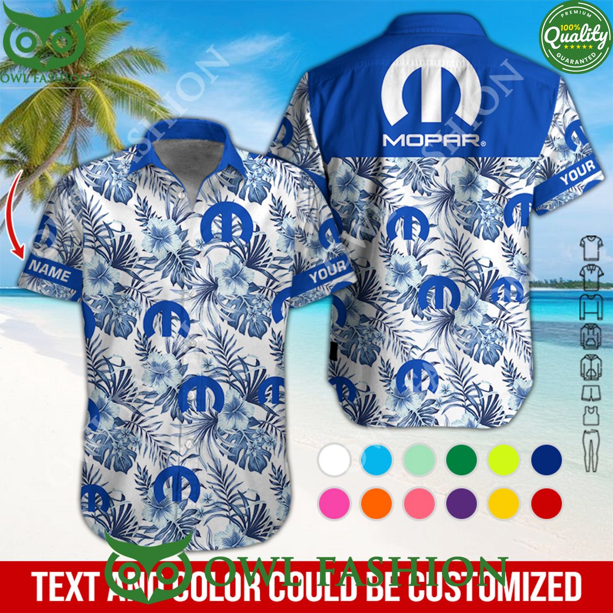 Mopar Car Floral tropical limited Custom Name - Adult & Kids T-Shirts, Sweatshirts & Hoodies apparel design preview 1
