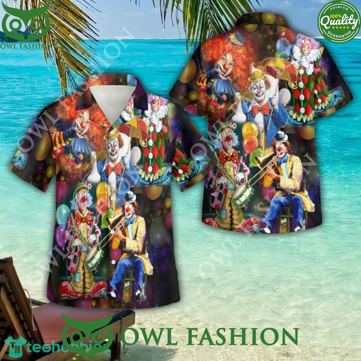 More Clown Less Frownin For Summer 3D Button Hawaiian - Adult & Kids T-Shirts, Sweatshirts & Hoodies apparel design preview 1