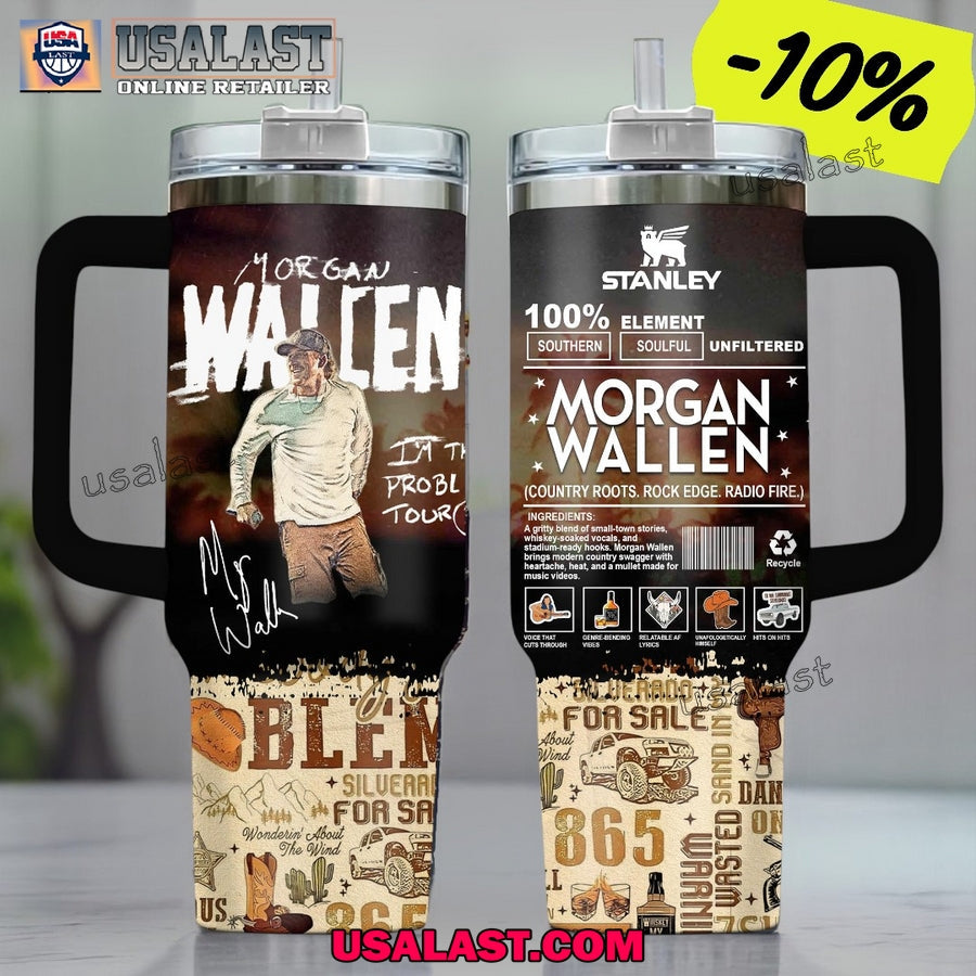 Morgan Wallen Inspired Stanley 40oz Tumbler - Adult & Kids T-Shirts, Sweatshirts & Hoodies apparel design preview 1