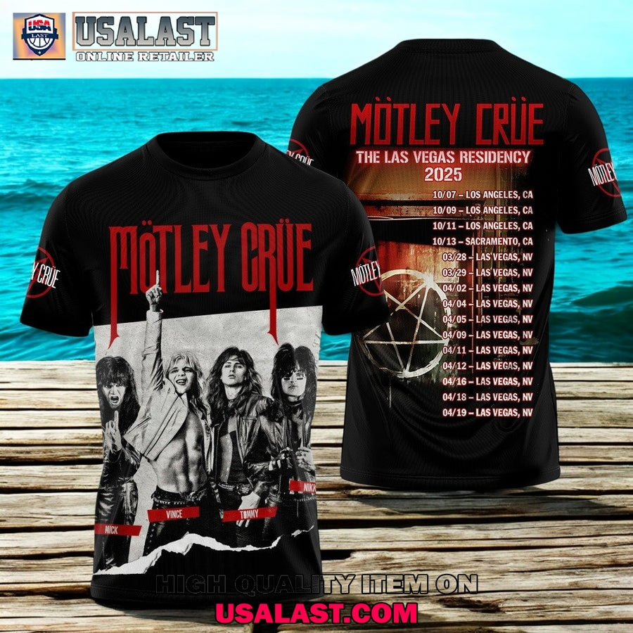 Motley Crue The Las Vegas Residency 2025 3D - Adult & Kids T-Shirts, Sweatshirts & Hoodies apparel design preview 1