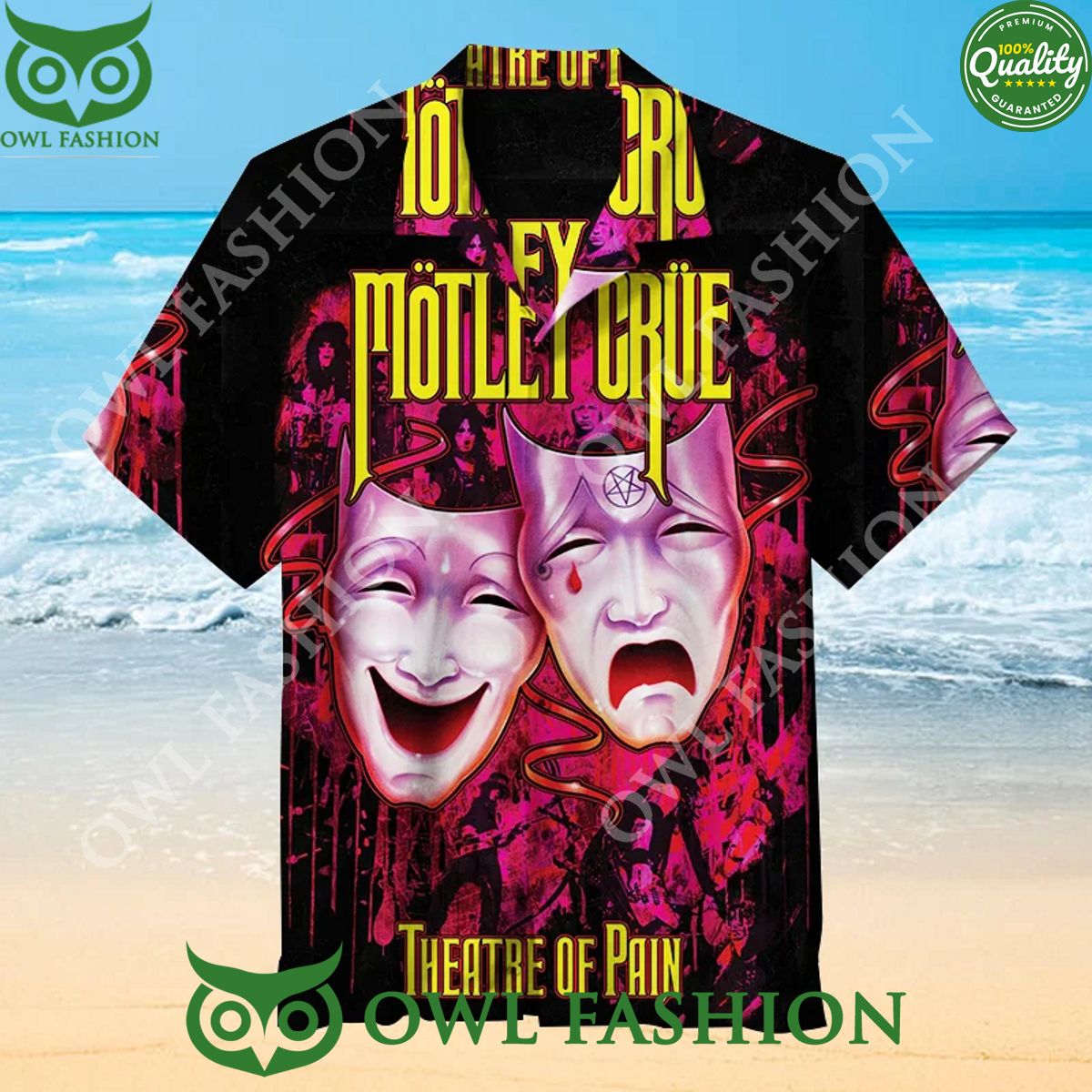 Motley Crue Theatre of pain Rock Band Hawaiian - Adult & Kids T-Shirts, Sweatshirts & Hoodies apparel design preview 1