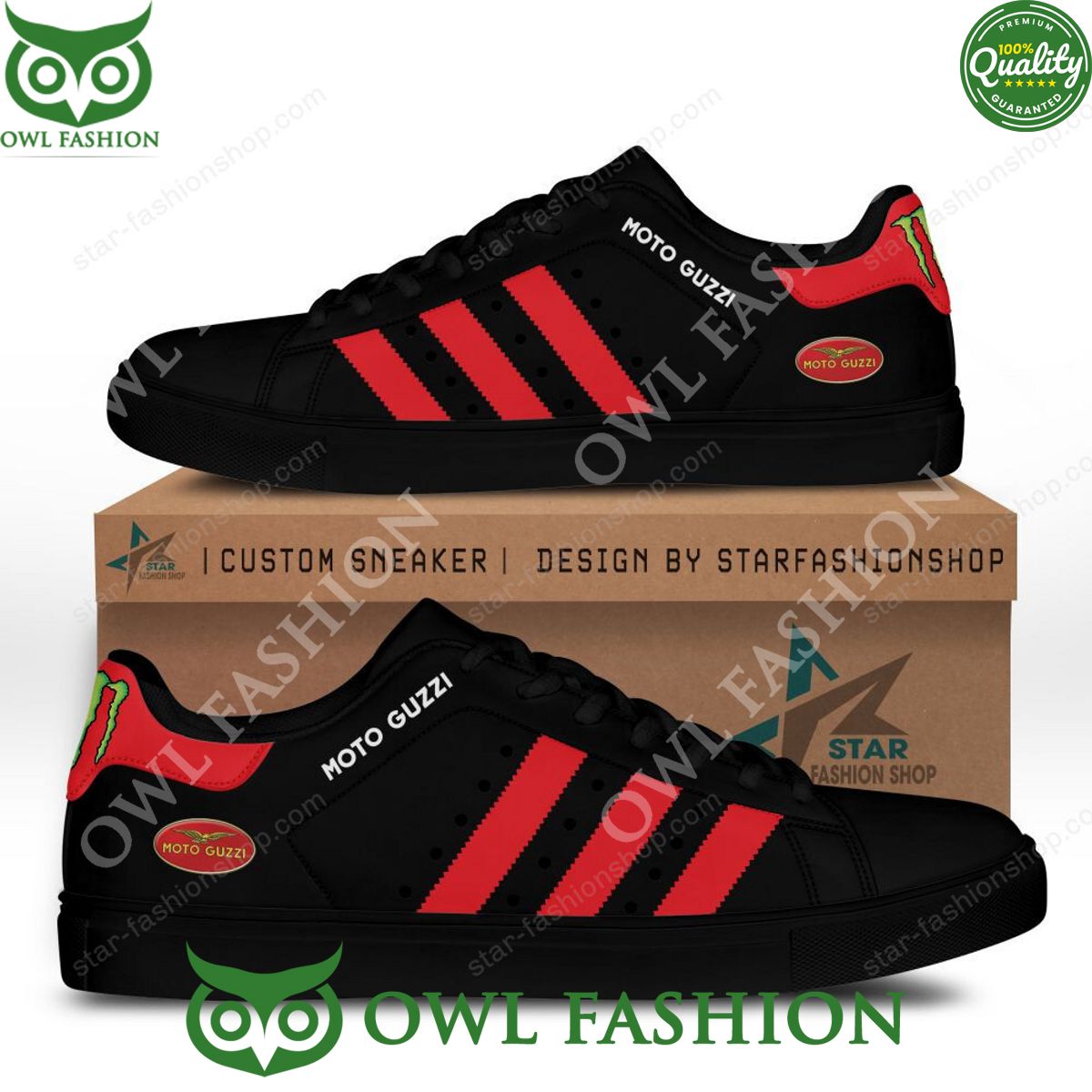 Moto Guzzi New Car Luxury Black Stan Smith - Adult & Kids T-Shirts, Sweatshirts & Hoodies apparel design preview 1