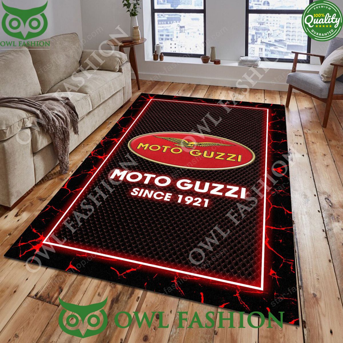 Moto Guzzi New Design 2024 Premium Carpet Rug - Adult & Kids T-Shirts, Sweatshirts & Hoodies apparel design preview 1