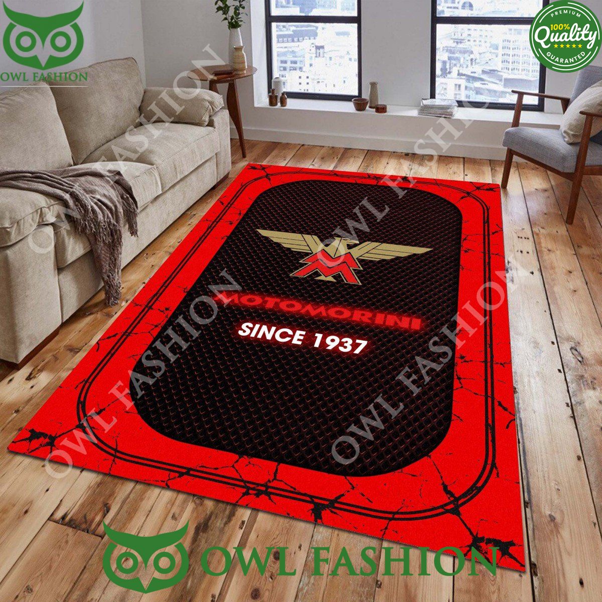 Moto Morini 1937 automotive luxury brand rug carpet - Adult & Kids T-Shirts, Sweatshirts & Hoodies apparel design preview 1