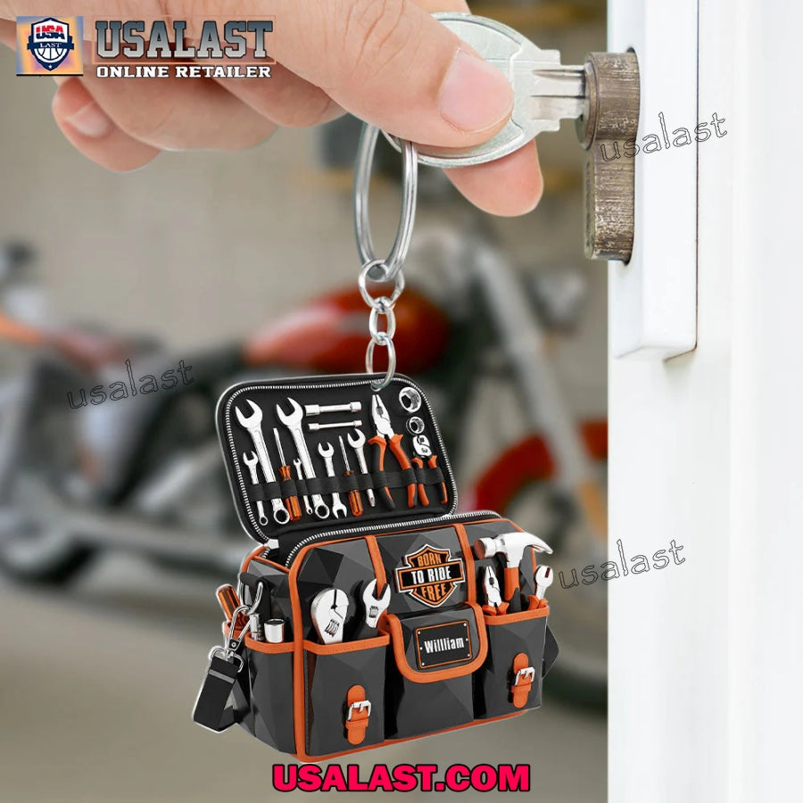 Motorcycle Tool Bag Born To Ride Custom Acrylic - Adult & Kids T-Shirts, Sweatshirts & Hoodies apparel design preview 1