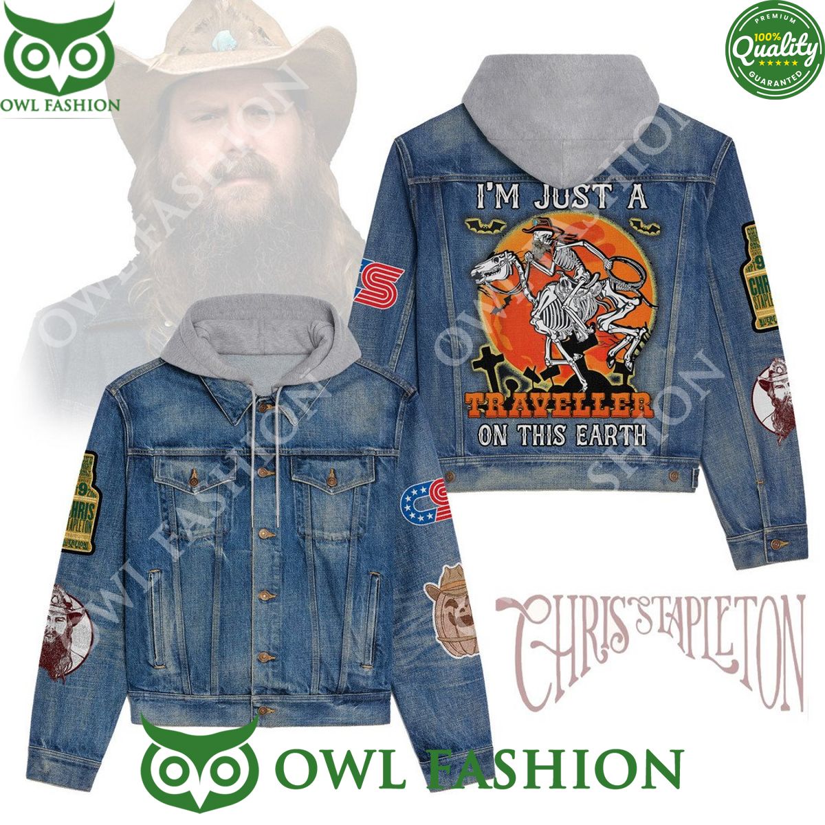 Music Chris Stapleton 22nd Anniversary 2D Jean Denim - Adult & Kids T-Shirts, Sweatshirts & Hoodies apparel design preview 1