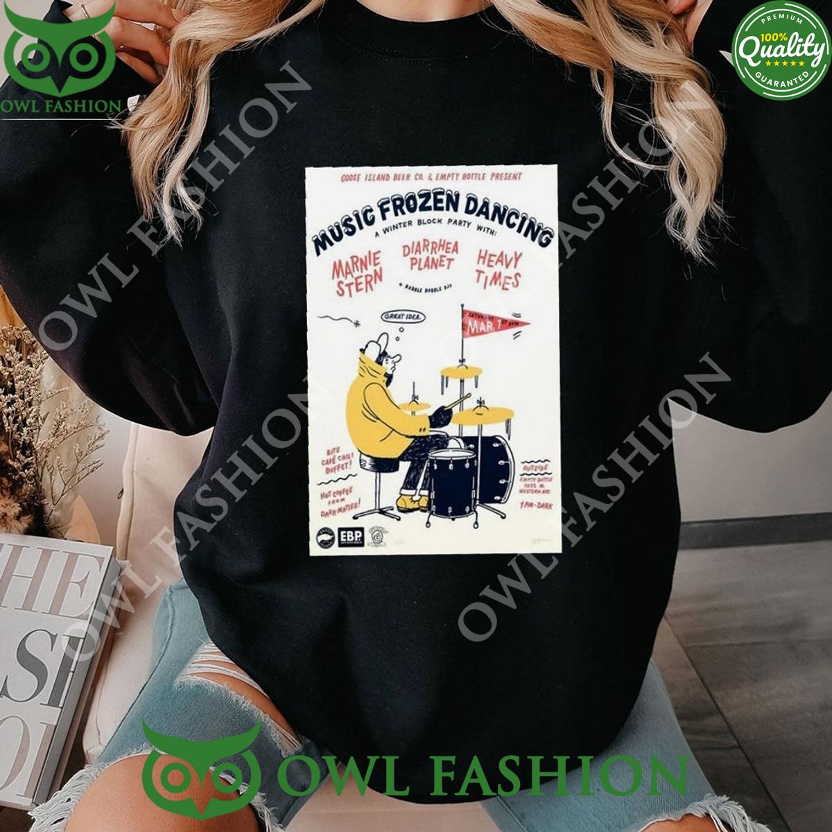 Music Frozen Dancing Mar 1 Empty Bottle Chicago Il - Adult & Kids T-Shirts, Sweatshirts & Hoodies apparel design preview 1