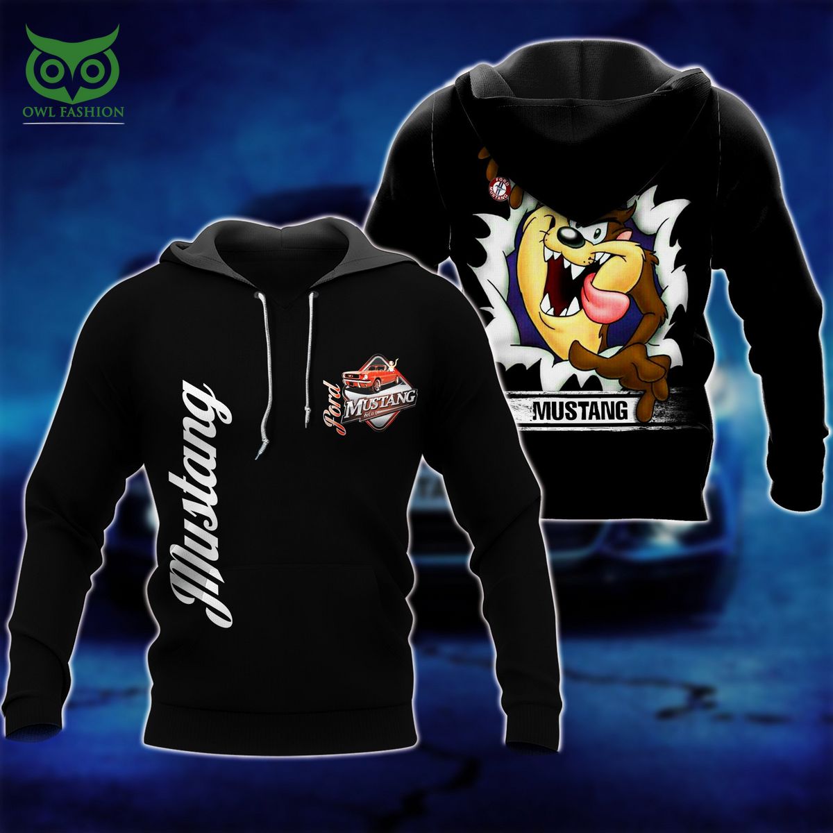 Mustang Animation Logo 3D - Adult & Kids T-Shirts, Sweatshirts & Hoodies apparel design preview 1