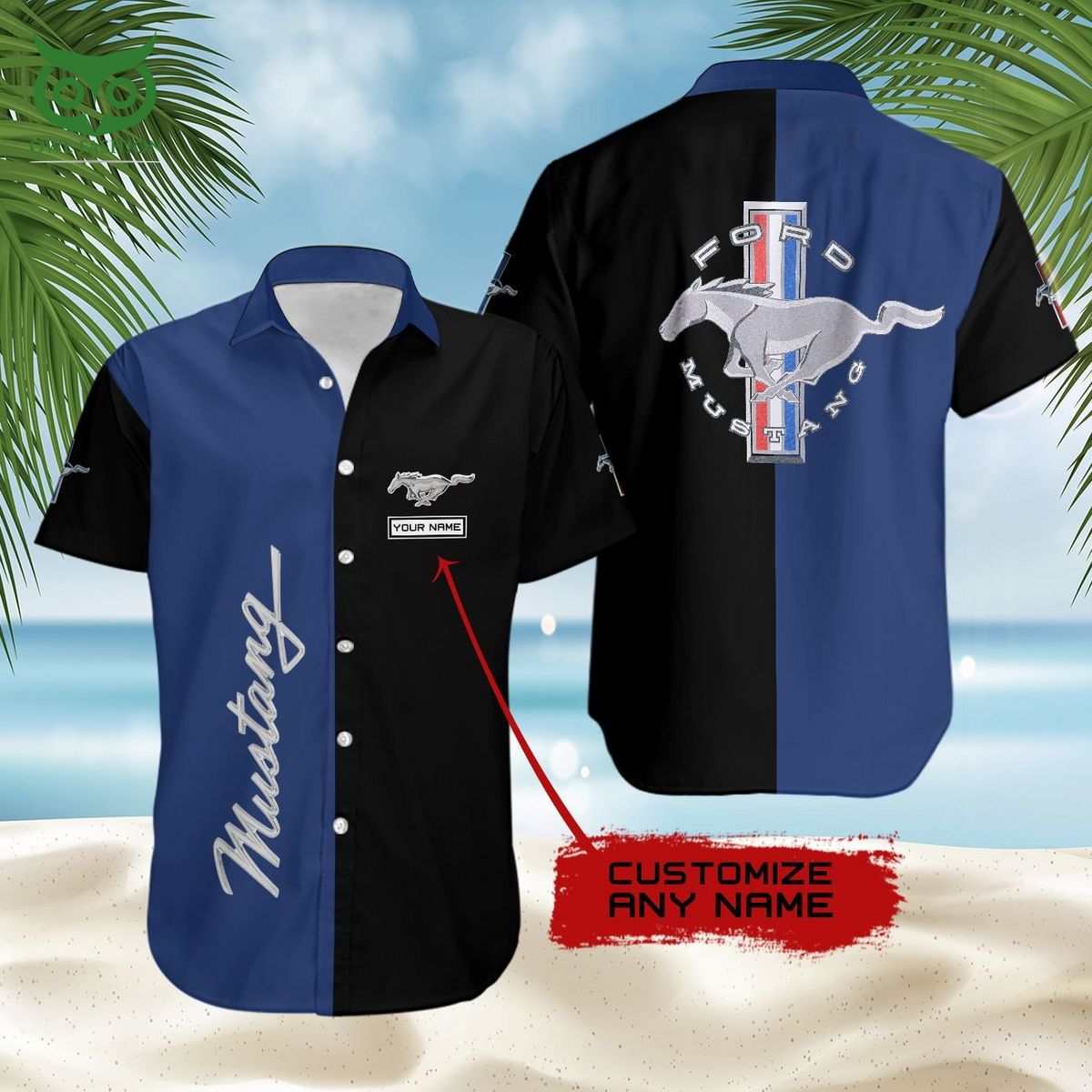 Mustang Legend Brand Personalized 3D Hawaiian - Adult & Kids T-Shirts, Sweatshirts & Hoodies apparel design preview 1