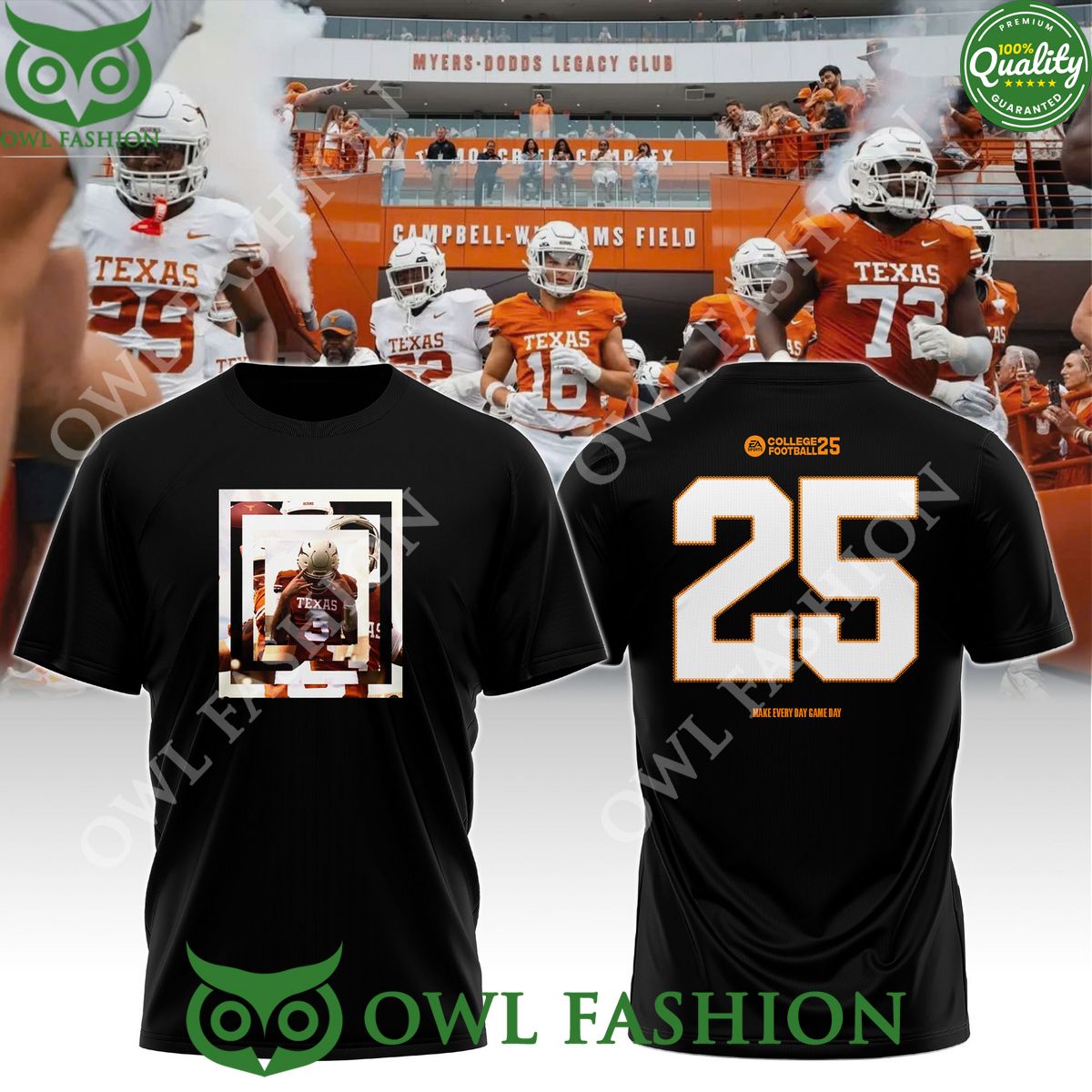 Texas LonghornsTeam Official Number 25 College - Adult & Kids T-Shirts, Sweatshirts & Hoodies apparel design preview 1