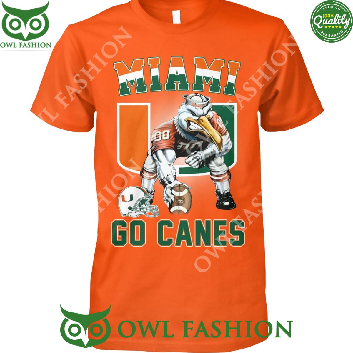 Miami Hurricane Go Canes Football - Adult & Kids T-Shirts, Sweatshirts & Hoodies apparel design preview 1
