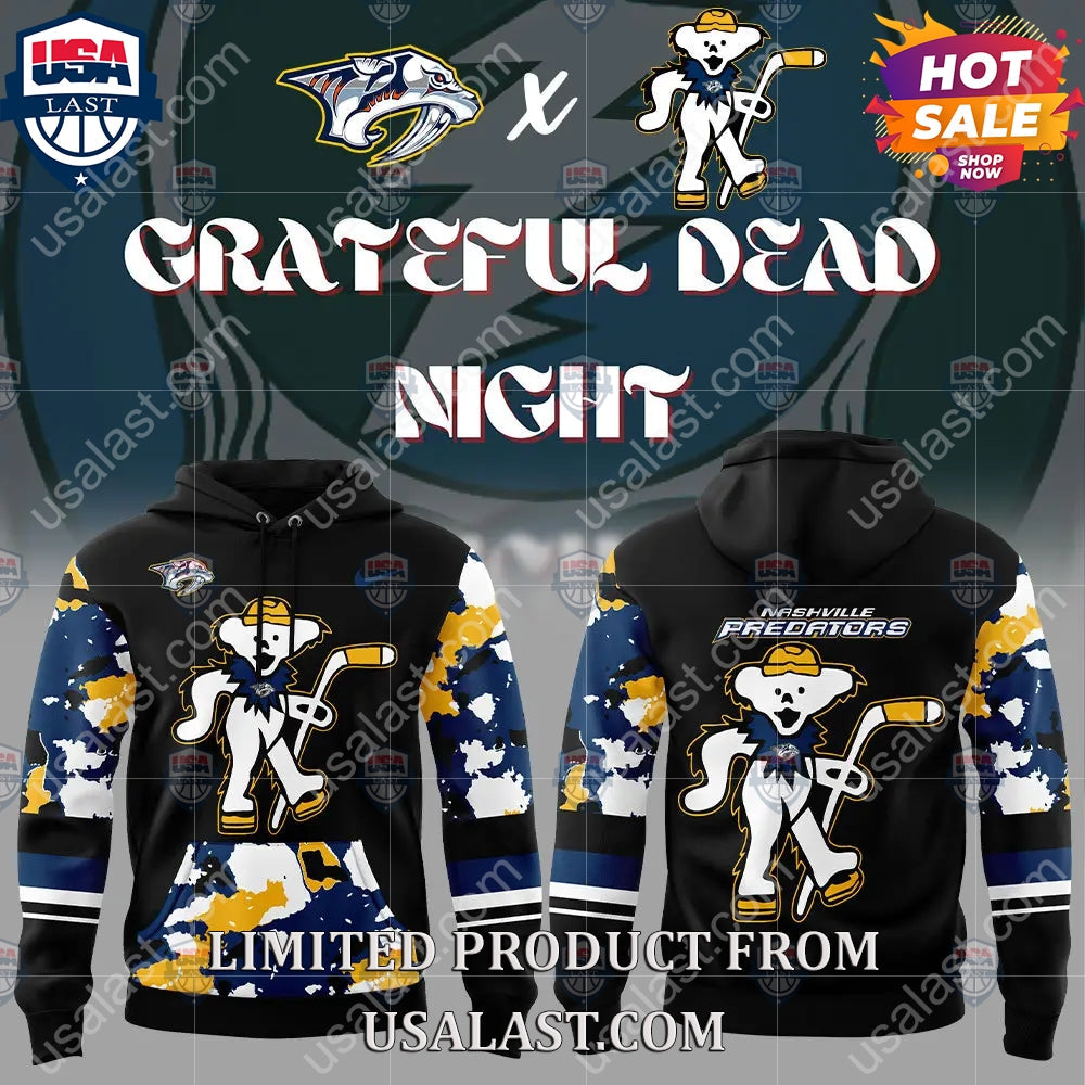 Nashville Predators NHL Grateful Dead Night Peanuts - Adult & Kids T-Shirts, Sweatshirts & Hoodies apparel design preview 1