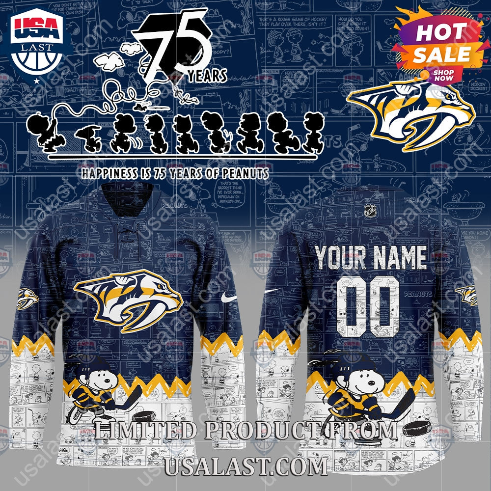 Nashville Predators NHL Happiness Is 75th Anniversary - Adult & Kids T-Shirts, Sweatshirts & Hoodies apparel design preview 1