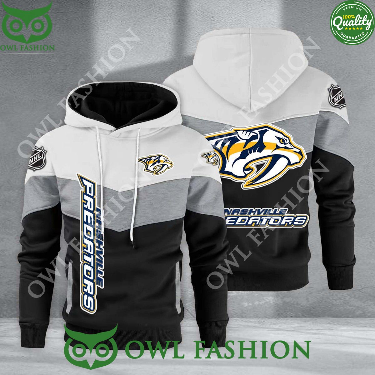 Nashville Predators NHL Hockey Black White Printed - Adult & Kids T-Shirts, Sweatshirts & Hoodies apparel design preview 1