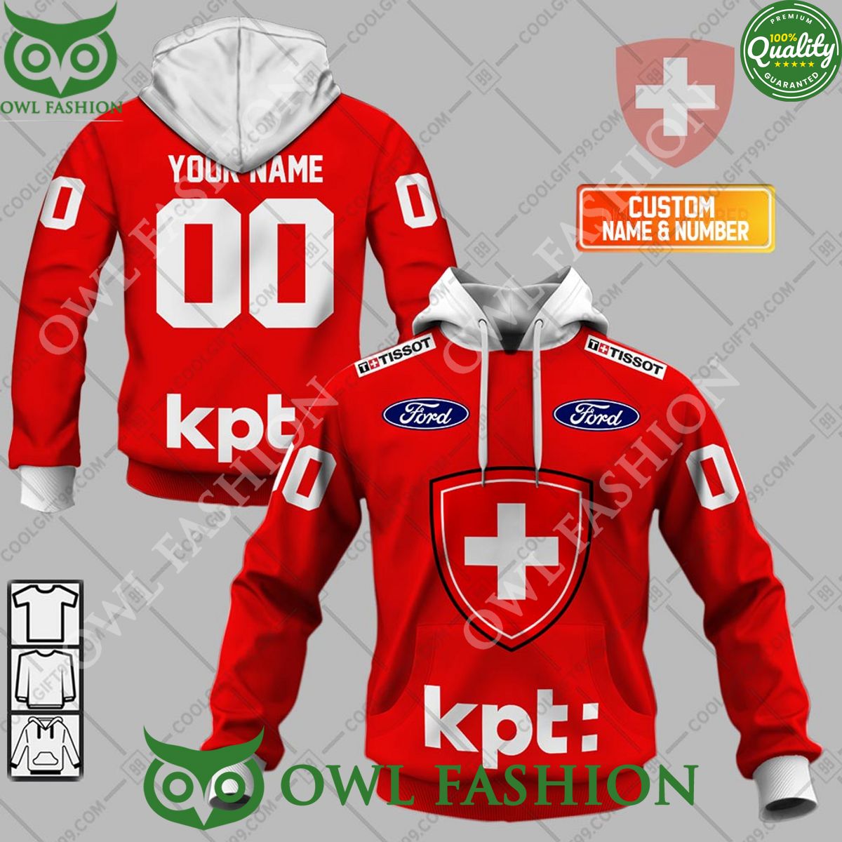 National Swiss Ice Hockey Team KPT Red Printed - Adult & Kids T-Shirts, Sweatshirts & Hoodies apparel design preview 1