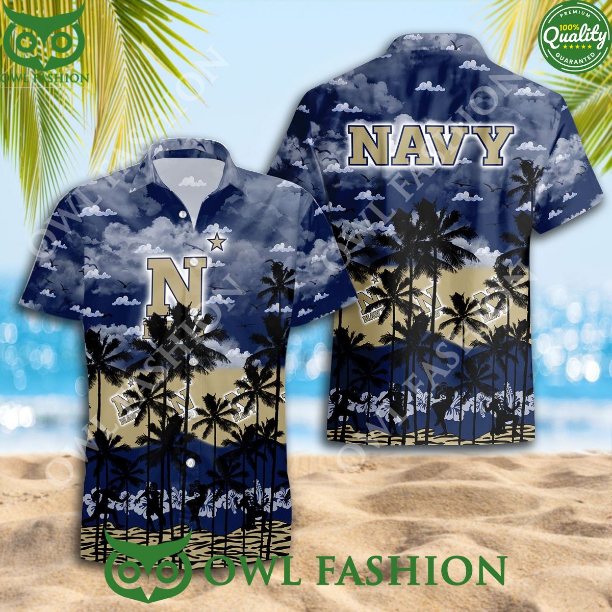 Navy Midshipmen Trending Summer 2024 Limited Hawaiian - Adult & Kids T-Shirts, Sweatshirts & Hoodies apparel design preview 1