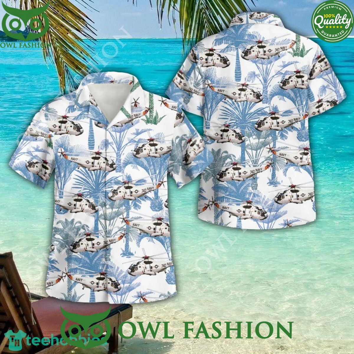 Navy Sikorsky Sh 3 Sea King 3D Button Hawaiian - Adult & Kids T-Shirts, Sweatshirts & Hoodies apparel design preview 1
