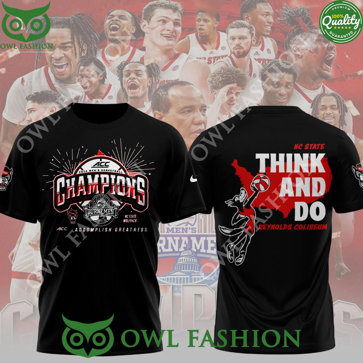 NC State Wolfpack mens basketball ACC Think and Do - Adult & Kids T-Shirts, Sweatshirts & Hoodies apparel design preview 1