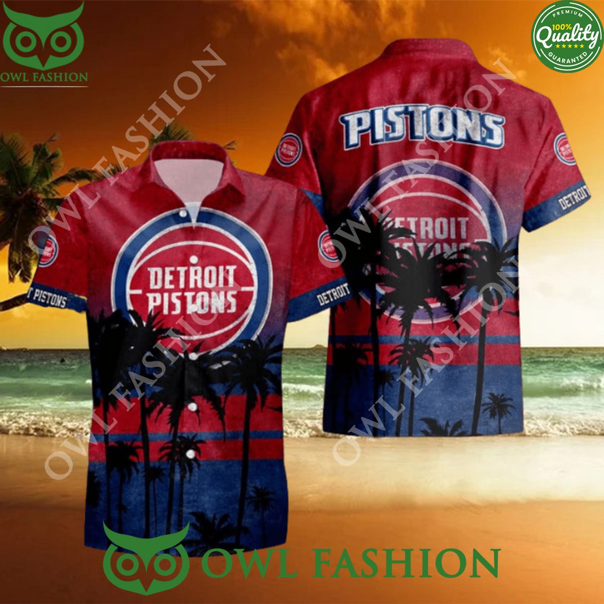 NCAA Champion Detroit Pistons 2024 Limited Hawaiian - Adult & Kids T-Shirts, Sweatshirts & Hoodies apparel design preview 1