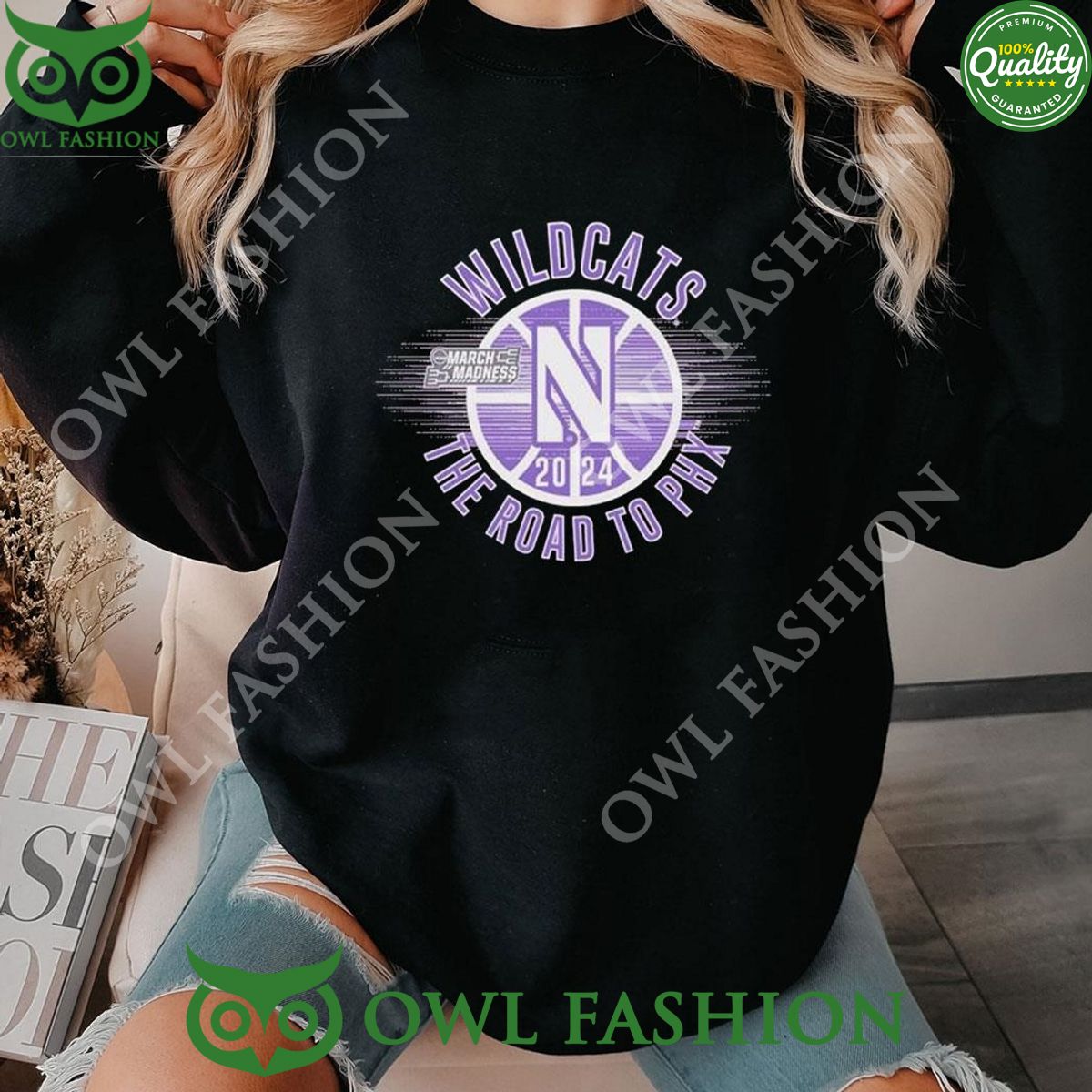 NCAA March Madness Wildcats 2024 The Road To Phx - Adult & Kids T-Shirts, Sweatshirts & Hoodies apparel design preview 1
