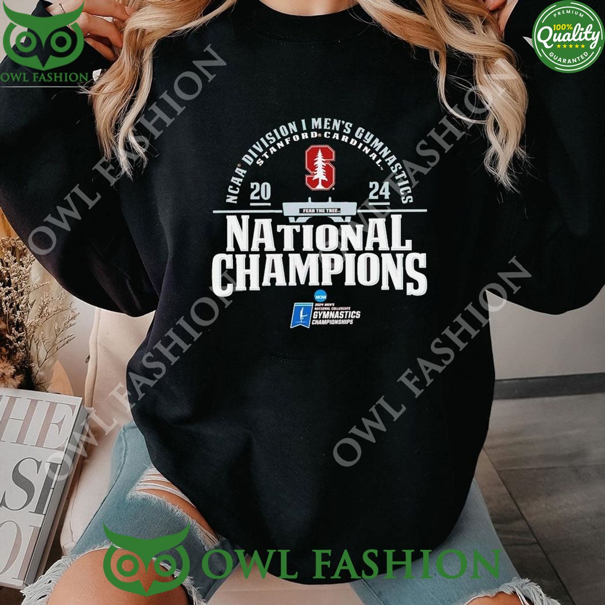 Ncaa Men's Gymnastics Stanford Cardinal 2024 National - Adult & Kids T-Shirts, Sweatshirts & Hoodies apparel design preview 1