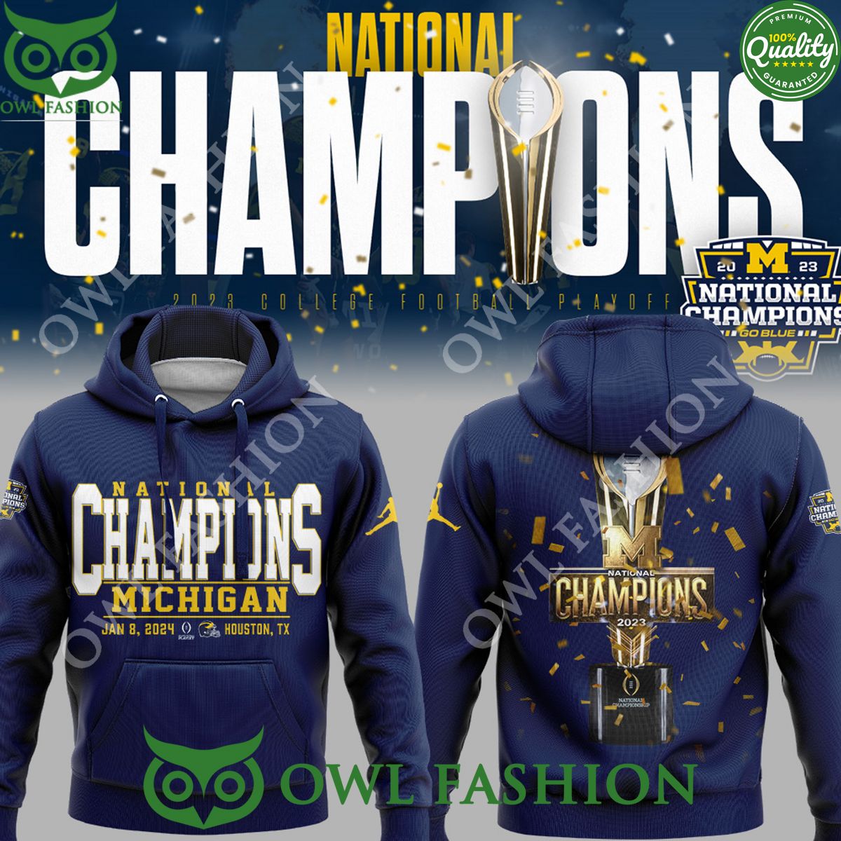 NCAA Michigan Wolverines football NATIONAL - Adult & Kids T-Shirts, Sweatshirts & Hoodies apparel design preview 1