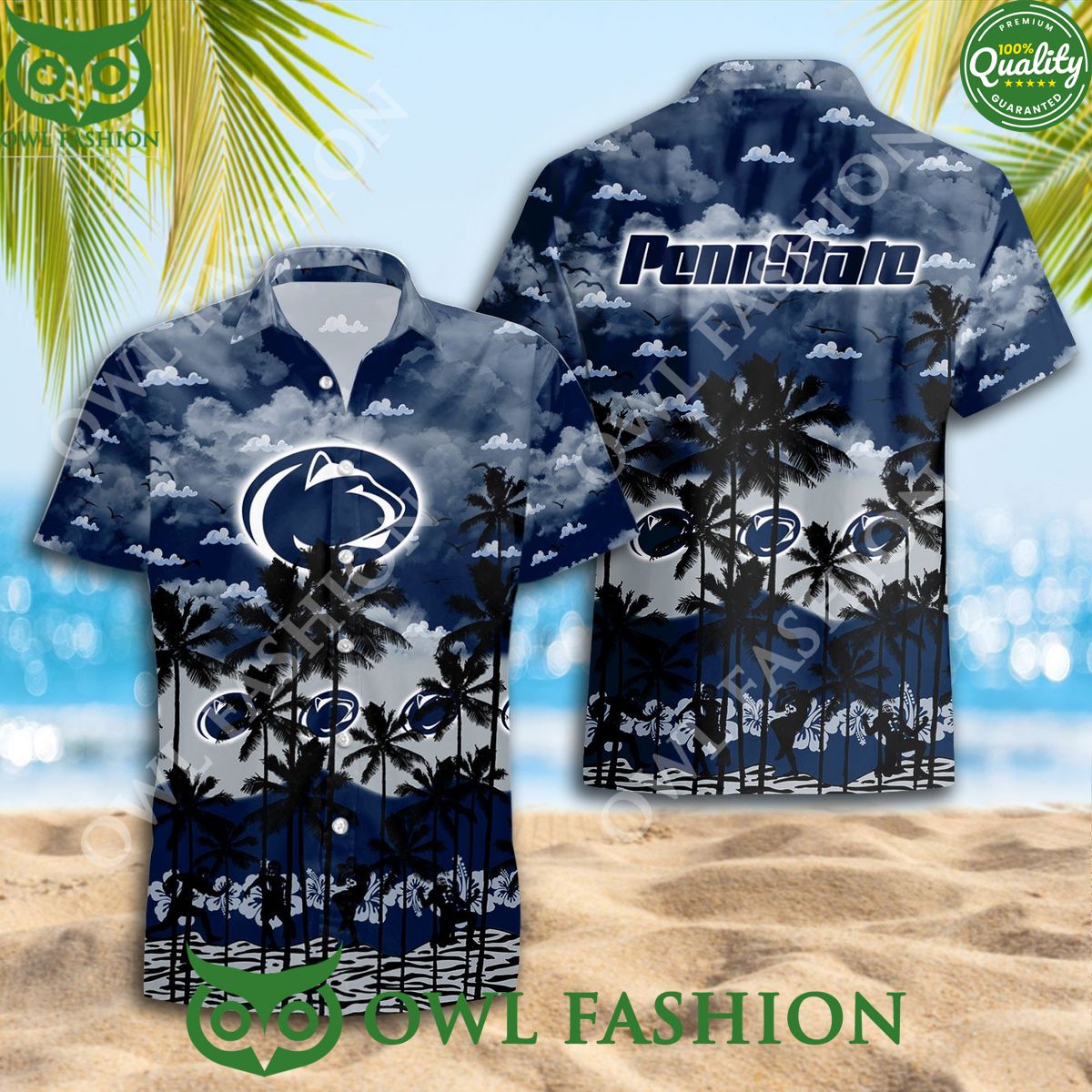 NCAA Penn State Nittany Lions Hawaiian New Design - Adult & Kids T-Shirts, Sweatshirts & Hoodies apparel design preview 1