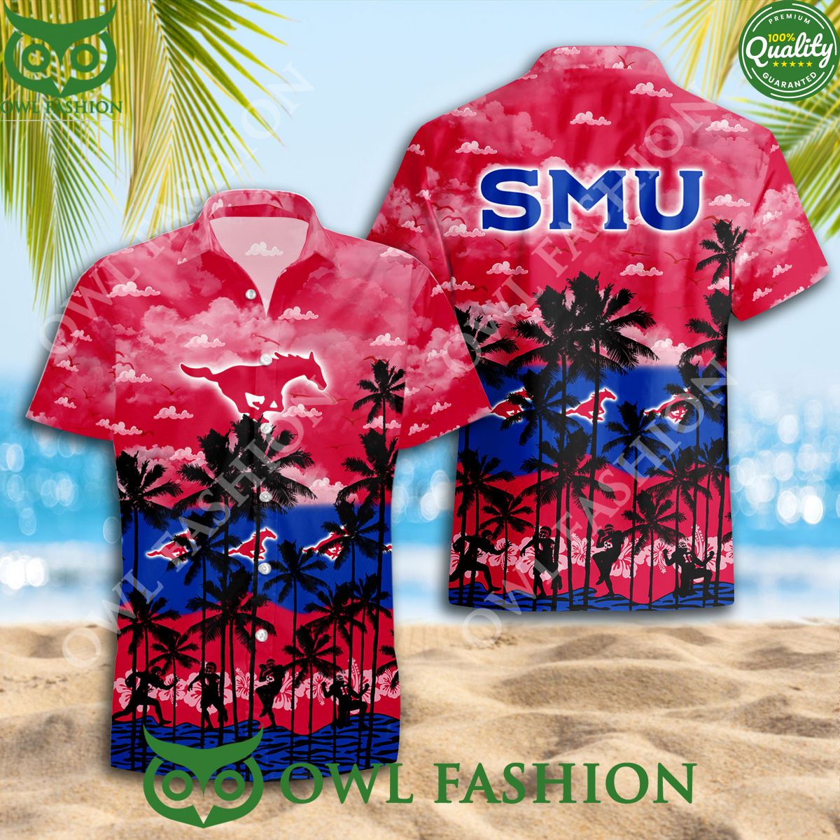 NCAA SMU Mustangs Hawaiian Special Version Trending - Adult & Kids T-Shirts, Sweatshirts & Hoodies apparel design preview 1